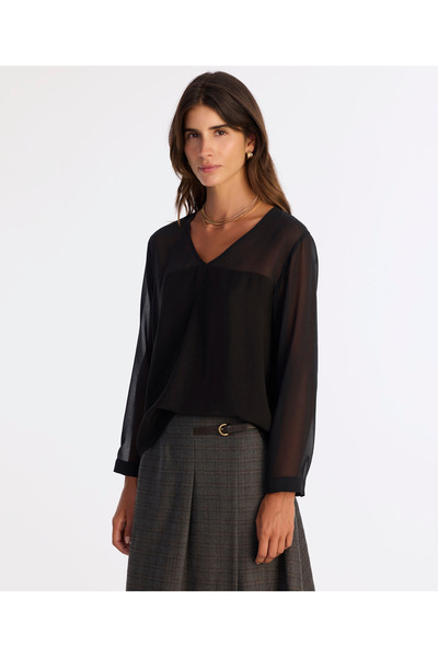 Yargıcı Regular V Neck Long Sleeve Blouse