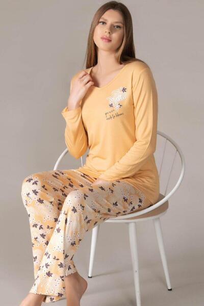 FLZ Women's Long Sleeve Pajama Set Viscose Seasonal Dowry 09-130