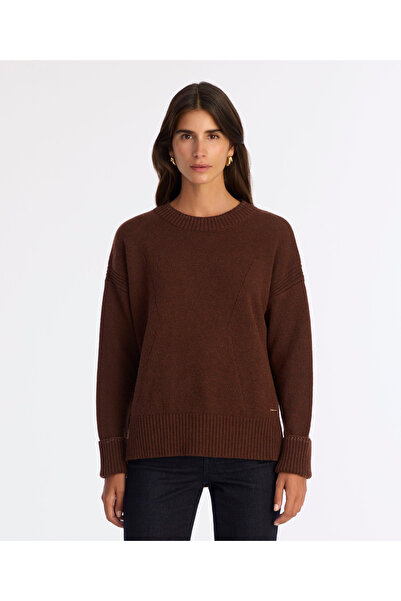 Yargıcı سترة صوفية من الكشمير بياقة دائرية واسعة وأكمام طويلة