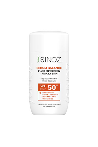 SİNOZ Sebum Balance Sonnenfluid SPF 50+, 50 ml – Gesichtssonnenschutz für öli...