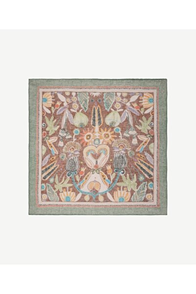 Yargıcı Çiçek Desenli Fular