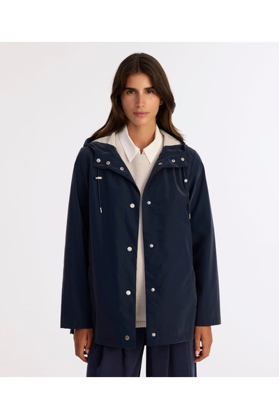 Yargıcı Loose Hooded Collar Long Sleeve Raincoat