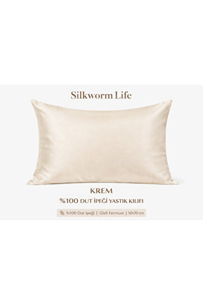 silkwormlife 100% Mătase față de pernă (50 cm - 70 cm) CU FERMUAR