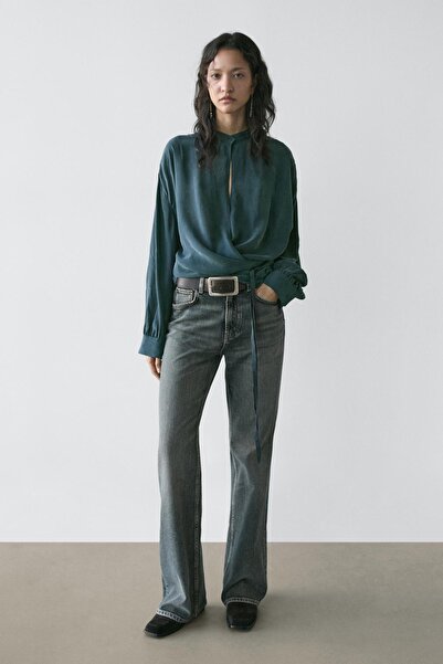 Massimo Dutti Straight flare fit mid-rise jeans