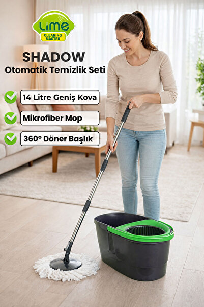 Lime Shadow Otomatik Temizlik Seti 14 lt - Sıkmalı Mop ve Kova Temizlik Seti ...