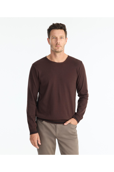 Yargıcı سترة عادية ذات ياقة دائرية وأكمام طويلة