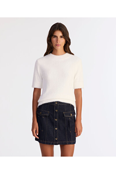 Yargıcı Regular Stand Collar Short Sleeve Sweater