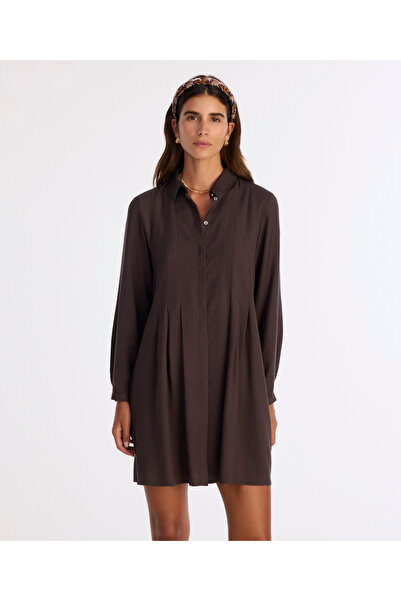 Yargıcı Loose Shirt Collar Long Sleeve Dress