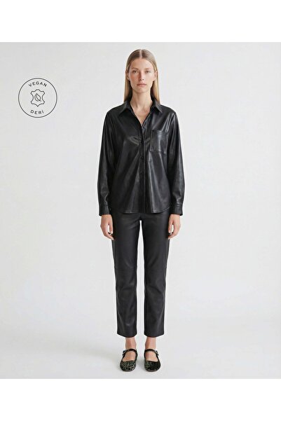 Yargıcı قميص بوي فريند بياقة طويلة الأكمام