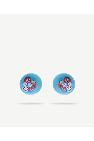 Yargıcı El Yapımı Murano Cam Düğme Küpe