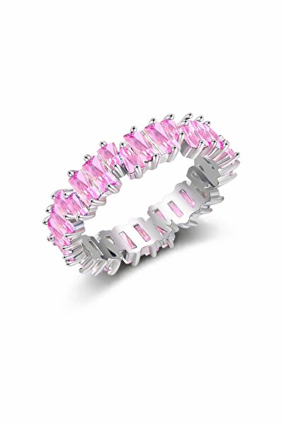 VİYA خاتم لوسيا باجيت باللون الوردي مع أحجار الزركون