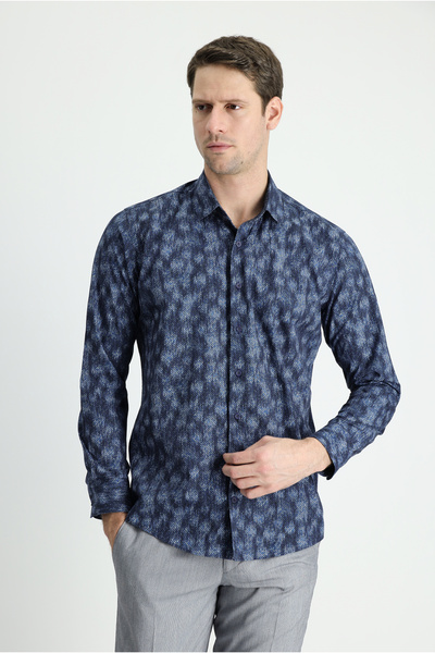 Kiğılı Cămașă din bumbac imprimată cu mânecă lungă, slim fit