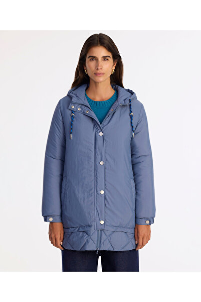 Yargıcı Wide Hooded Neckline Long Sleeve Top Coat