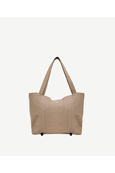 Yargıcı Büzgü Detaylı Kumaş Omuz Çantası