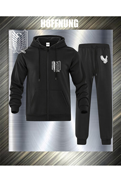 HOFFNUNG Hanorac unisex cu fermoar ON ATTACK EAGLE Cardigan oversize cu model