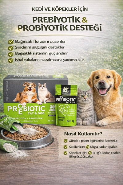 Nanbell Kediler İçin Nanbell 5li Prebiyotik + Probiyotik 5x1gr