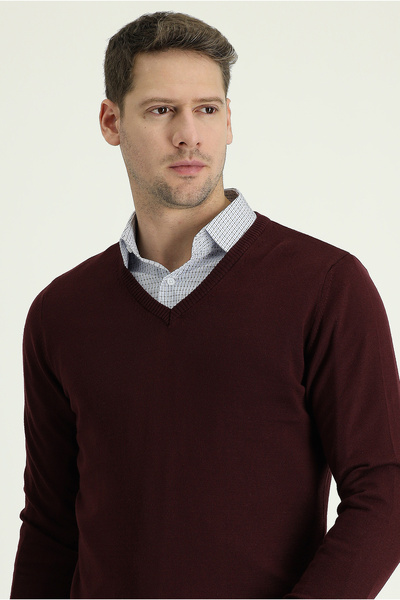 Kiğılı Pulover de tricotaj cu decolteu în V