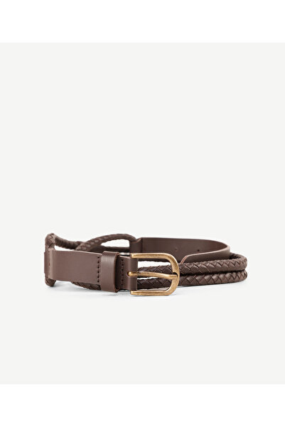 Yargıcı Çift Örgülü Deri Kemer
