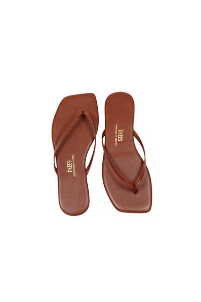 Tkees Women's Camel Square Toe Flip-Flops Casual Stylish Slippers