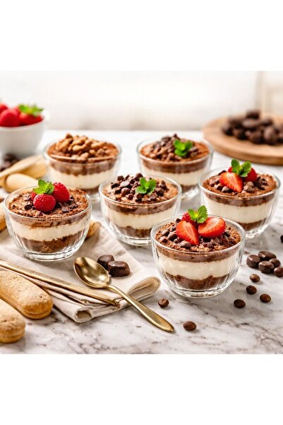 ARVALE Marilla Set of 6 Glass Mini Bowls 135 ml Nuts Sauce Dessert Presentati...