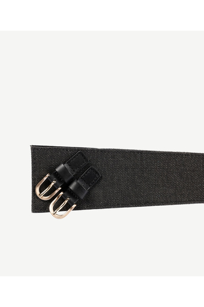 Yargıcı Leather Canvas Blend Asymmetrical Belt