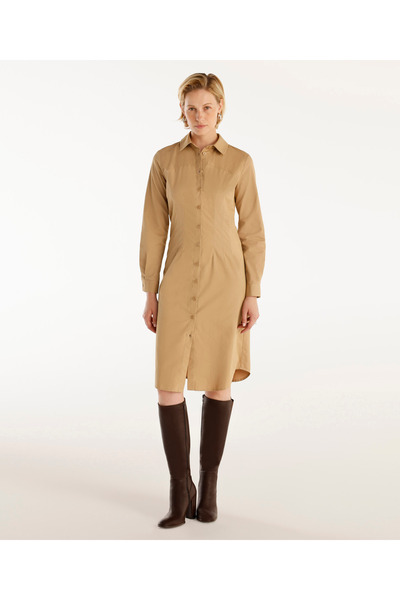 Yargıcı Pens Detaylı Uzun Kollu Gömlek Elbise
