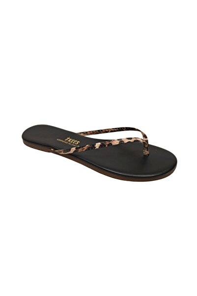 Tkees Flip-flops clasici pentru femei, negri/Leopard II, eleganti, casual
