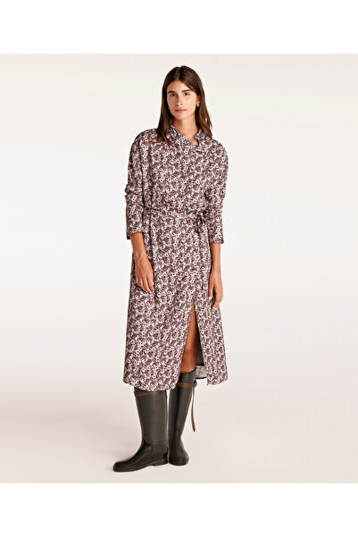 Yargıcı High Collar Sheath Long Sleeve Midi Dress