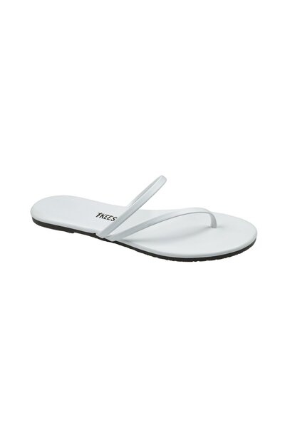 Tkees Flip-flops albi, eleganti, casual, cu o singură bandă, pentru femei