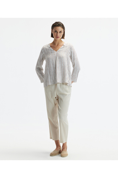 Yargıcı Uzun Kollu V Yaka Bluz