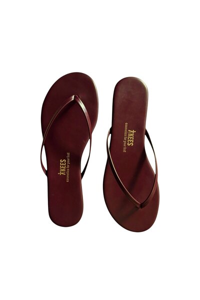 Tkees Γυναικείες κλασικές μπορντό κομψές καθημερινές σαγιονάρες Παντόφλες