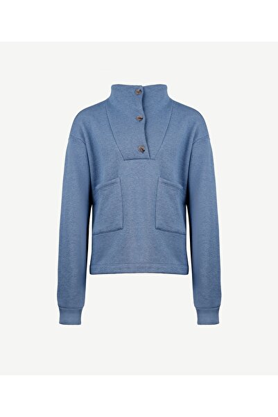 Yargıcı Ön Cep Detaylı Dik Yakalı Sweatshirt