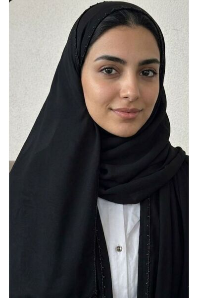 Veil Designer Turkish veil with crochet work and Japanese fabric on both ends...