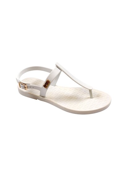 Tkees Дамски бели сандали с ремъци за плаж