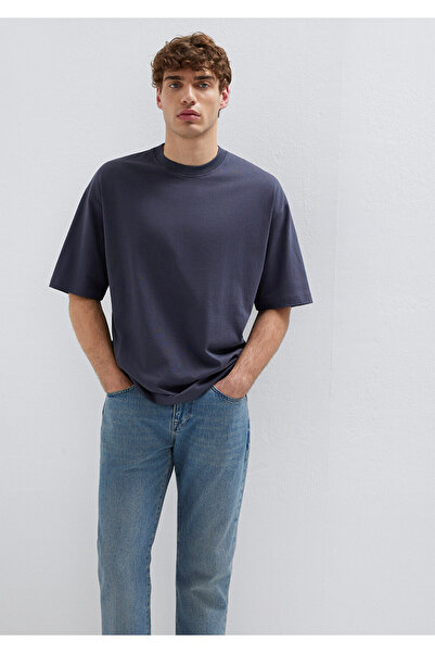 Mavi Graues Basic-T-Shirt Oversize / Weit geschnitten 0613113-70101
