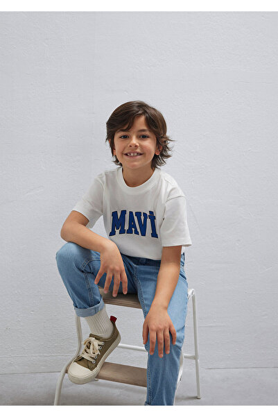 Mavi Tricou Ecru cu Logo Imprimat, Croială Lejeră / Croială Confortabilă 6610...