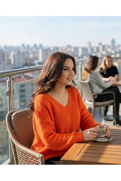 URUMDAY Women's V-neck Sweater