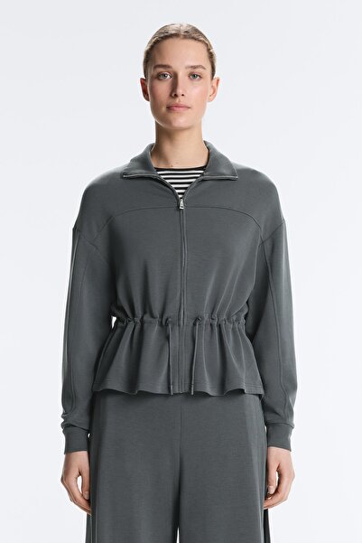Oysho Soft-touch modal jacket with adjustable waist and high collar