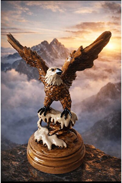 Online 10cm-18cm Ebatlarında Kırılmaz Polyester,kahverekli Biblo Kartal