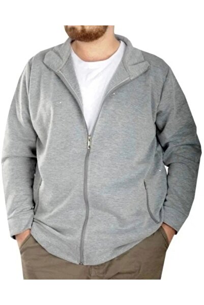 cusseli Large Size Men's Cardigan with Zipper Stell Mock Neck 20571 Grimelanj