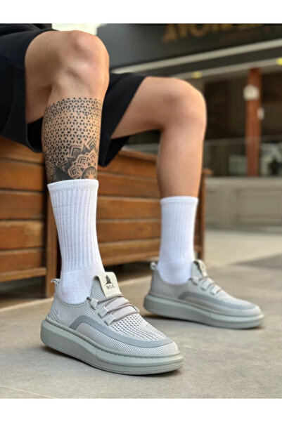 BOA BA0375 Αθλητικά παπούτσια ειδικής πλεκτής κατασκευής σε γκρι χρώμα