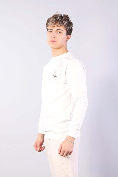 Mckanzie 8580 Hanorac cu decolteu în formă de O cu broderie de trandafiri pe ...