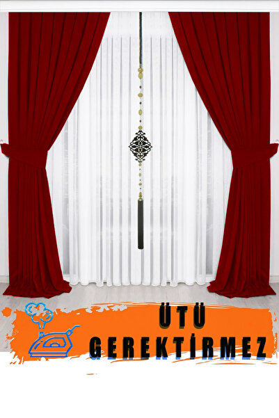 BD beyaz dokuma Cortina de fundal catifelată plisată roșie de înaltă calitate...