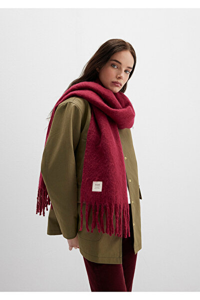 Mavi Burgunderroter Schal mit Quasten 1912807-24862