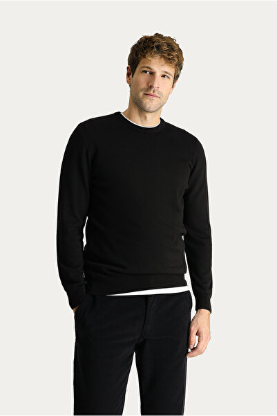 Kiğılı Pulover tricotat din bumbac, slim fit, cu decolteu