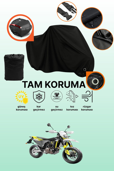 dokaca Black Rear Bag and Lock Compatible Husqvarna Supermoto 701 Compatible ...