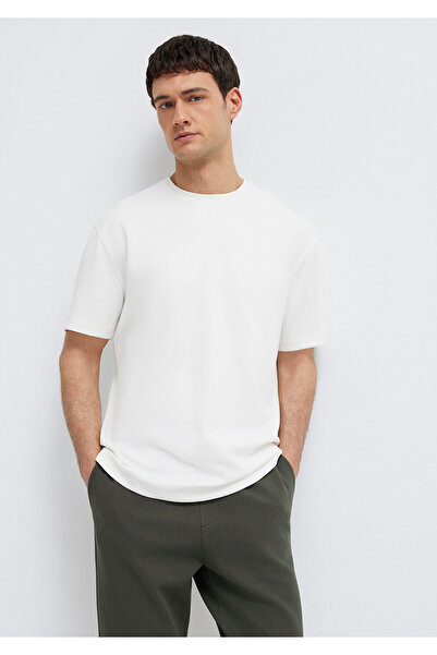 Mavi Soft-Premium Ecru T-Shirt Loose Fit / Comfortable Loose Cut 0613467-70057