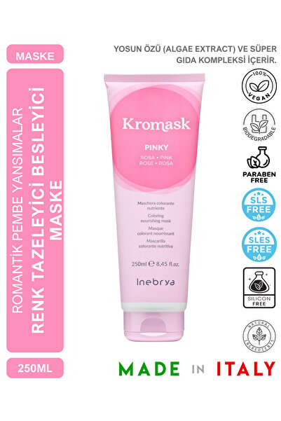 Inebrya Kromask Pinky Pembe Pigment Maske 250 ml | Soğuk Pembe Tonlu Saçlar İ...