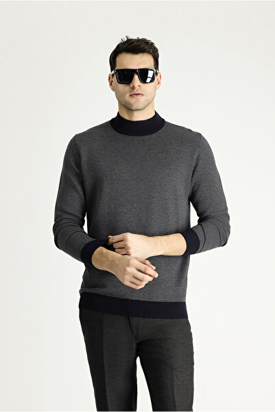 Kiğılı Pulover de tricotaj cu model slim fit cu jumătate de gât