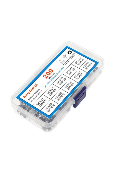 ROBİZ 200 Adet Transistör Seti Kutulu 10 Tip Npn Pnp TO-92 BC327 BC337 BC517 BC547 BC548 BC549 BC550